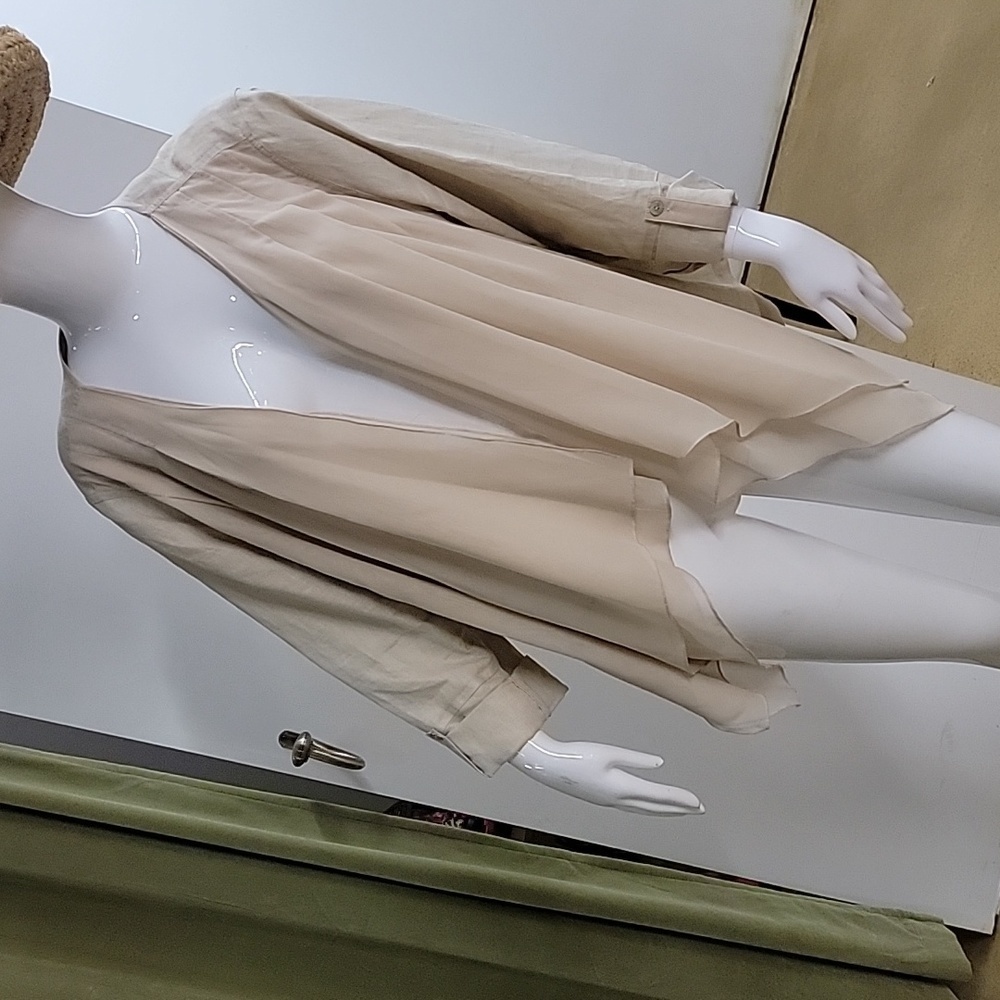 Multiples Linen Cream Colored Open Shall Cardigan Size 1X